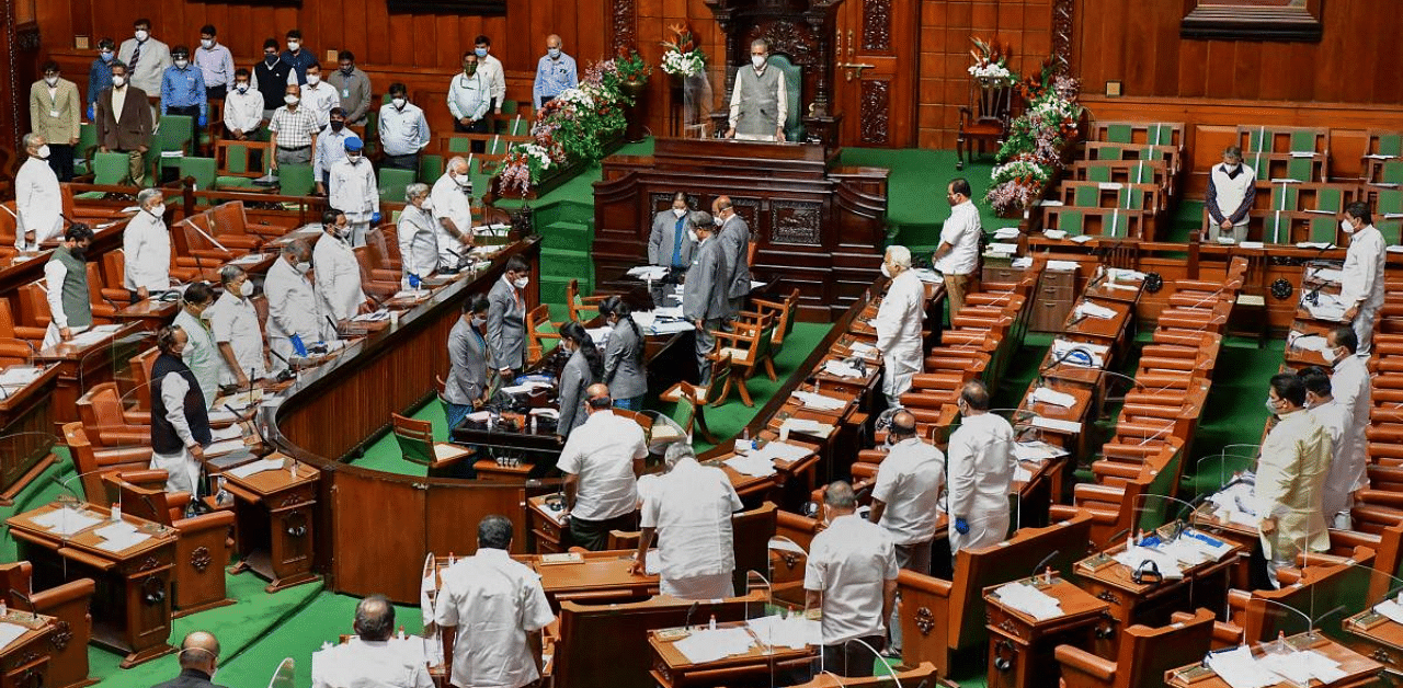 While the Industrial Disputes and Certain Other Laws (Karnataka Amendment) Bill 2020, that tweaks labour laws, was passed in the legislative assembly, it got defeated in the council by the united opposition of Congress and JD(S), as they enjoy majority there. Credit: PTI Photo
