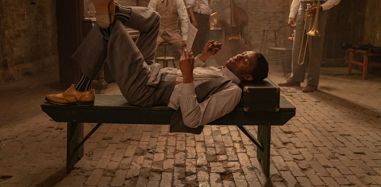 Boseman played Ma's boyfriend Levee, an ambitious trumpeter who aspired to make his own mark in the music industry. Credit: Twitter Photo (@netflix)