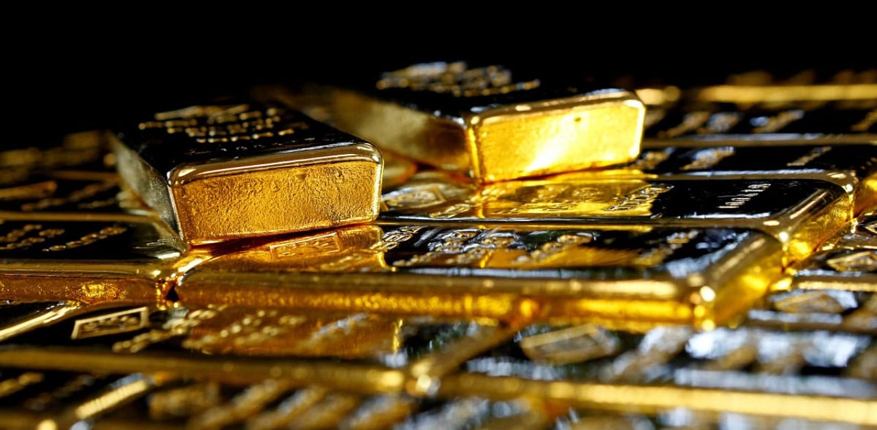 Gold was headed on Friday for its best weekly gain in nearly two months, despite prices slipping from a more than one-week high. Credit: Reuters