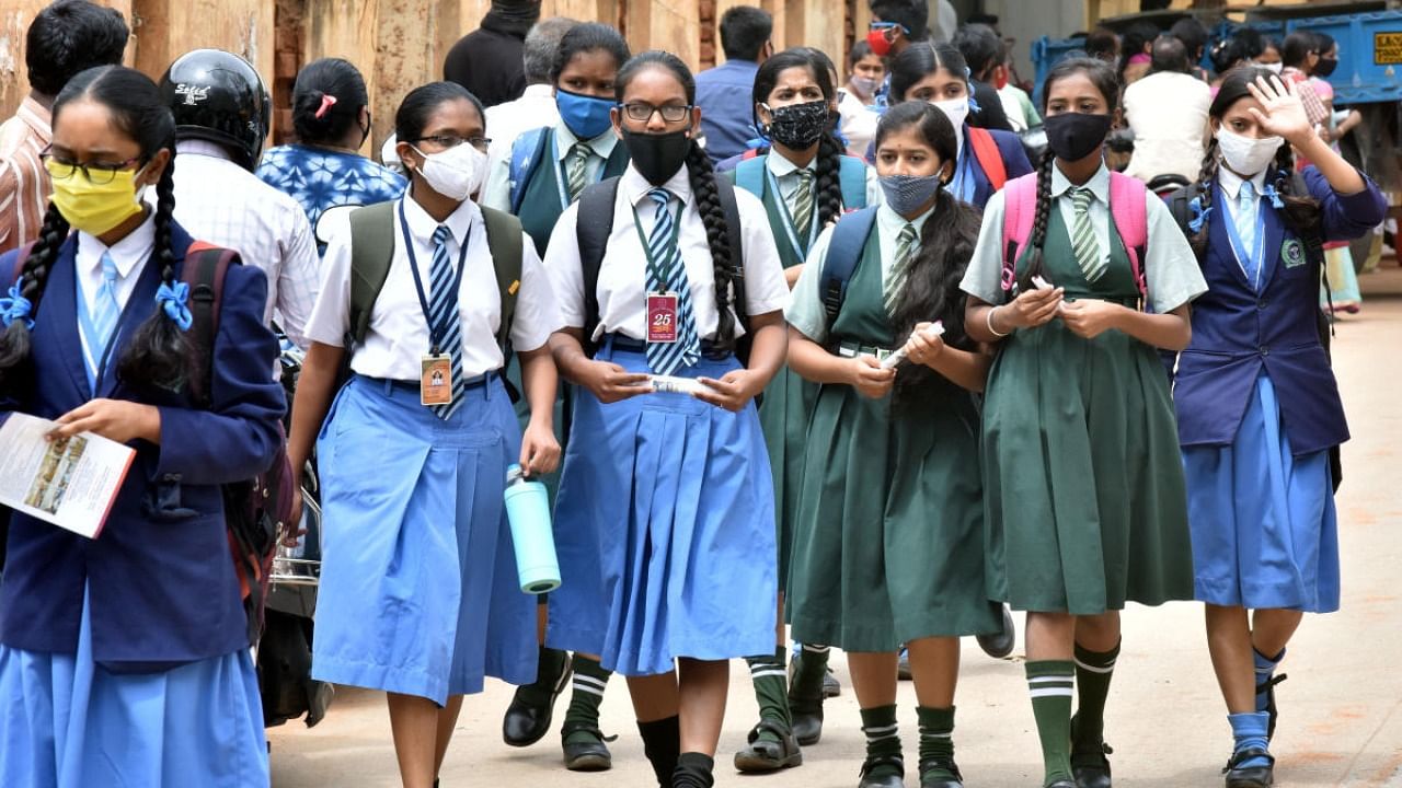 Parents are not keen on sending their kids to schools amid the pandemic. DH file photo