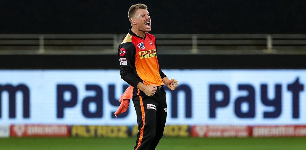 Sunrisers Hyderabad player David Warner. Credit: PTI