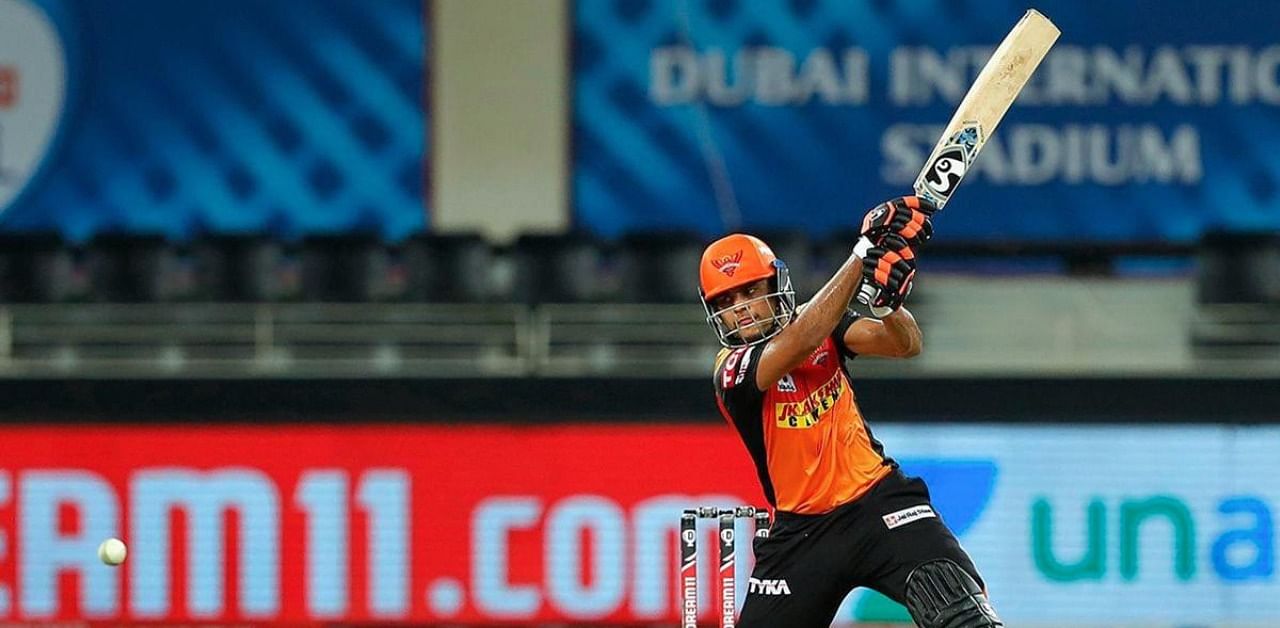 Garg, who notched up his maiden IPL fifty, and Sharma (31) resurrected Sunrisers' innings after they were reeling at 69 for four at one point. Credit: PTI