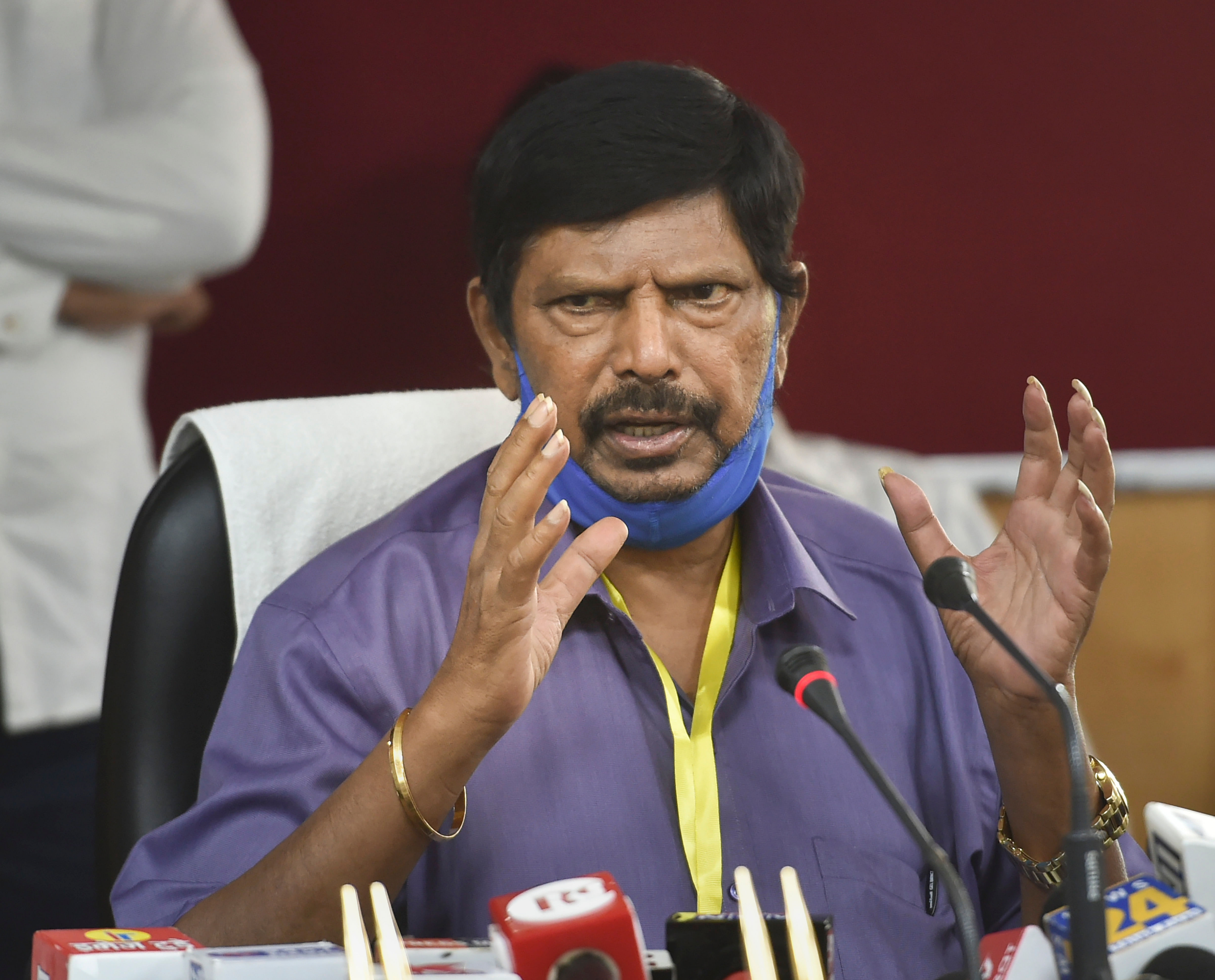 Union Minister and President of Republican Party of India Ramdas Athawale. Credits: PTI Photo