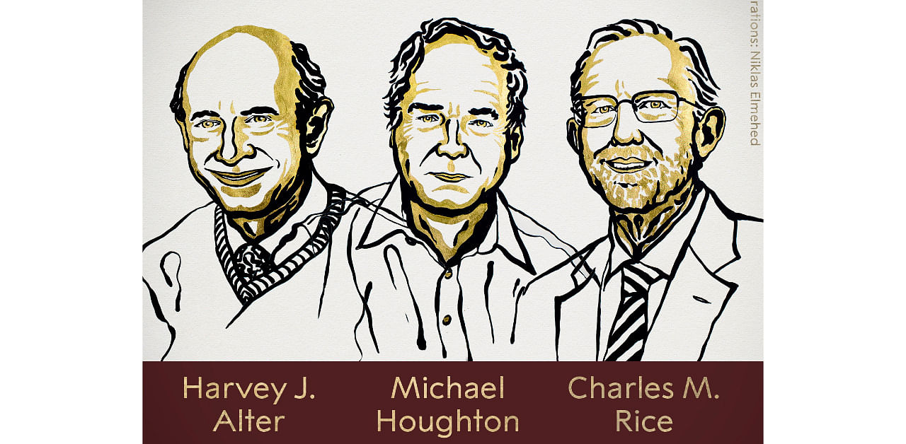 The 2020 NobelPrize in Physiology or Medicine has been awarded jointly to Harvey J. Alter, Michael Houghton and Charles M. Rice “for the discovery of Hepatitis C virus. Credit: Twitter/@NobelPrize