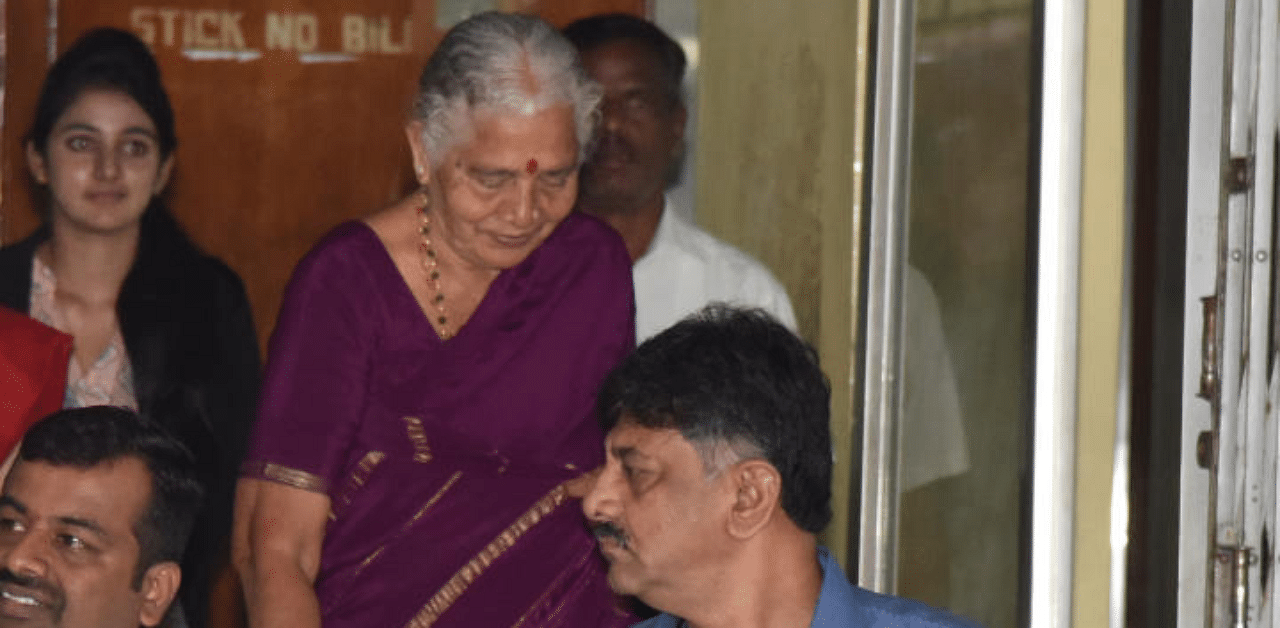 D K Shivakumar’s mother Gowramma. Credit: DH File Photo