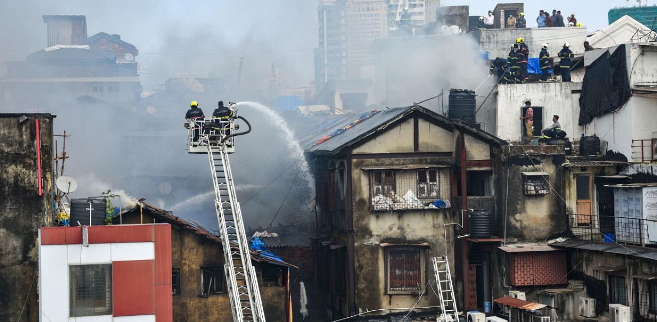 The blaze erupted around 4.30 pm on Sunday in the ground-plus-three-storey structure, located near Juma mosque in Masjid Bunder area. Credit: PTI