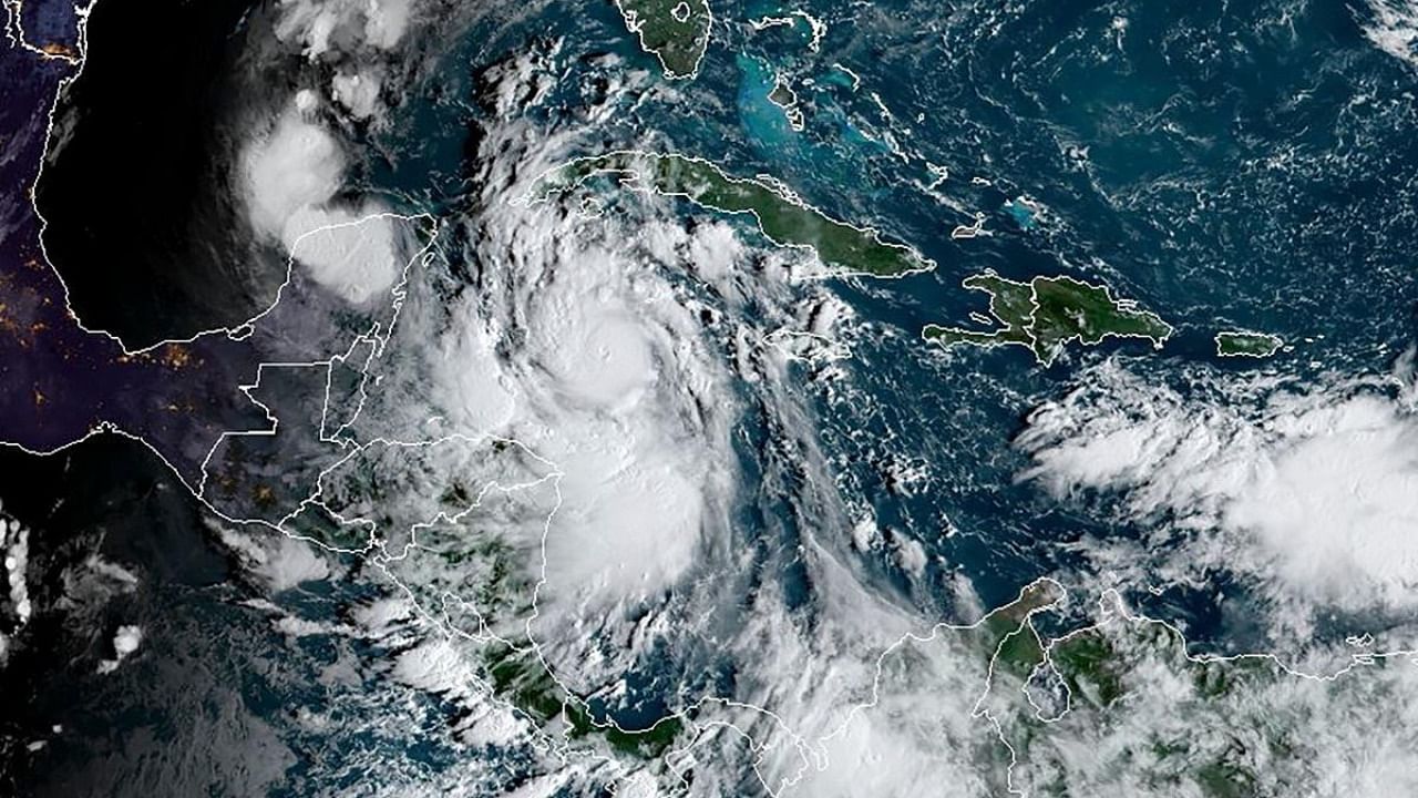 This RAMMB/NOAA satellite image shows Tropical Storm Delta in the Caribbean on October 6, 2020, at 12:40 UTC. Credit: AFP PHOTO / RAMMB/NOAA
