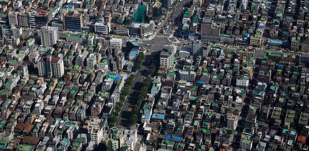 An aerial view shows a residential area in Seoul, South Korea. Credit: Reuters Photo (Representative Image)