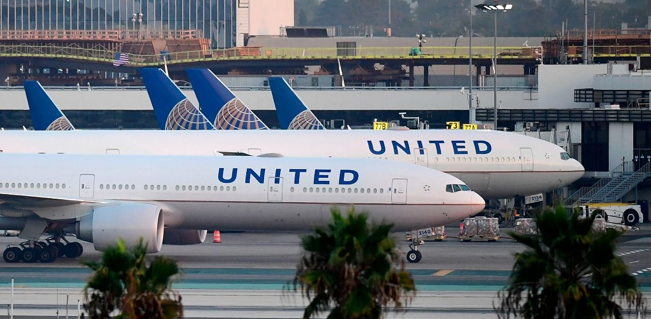 United Airlines aircraft are seen on the tarmac at Los Angeles International Airport in Los Angeles. Credit: AFP Photo