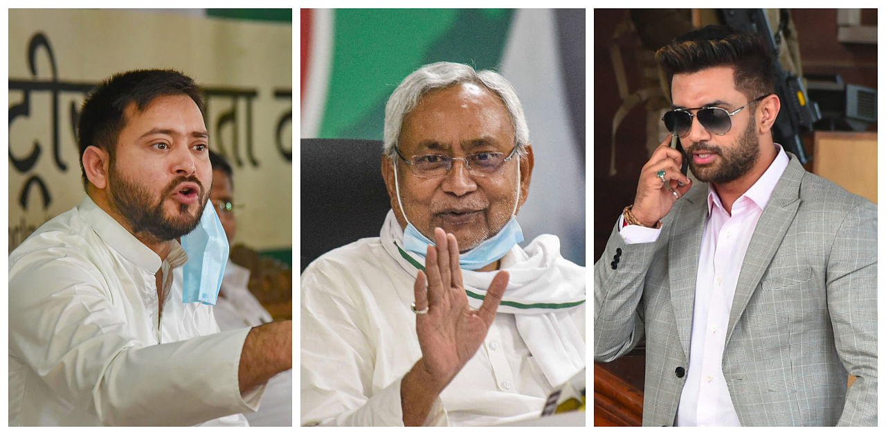 Tejashwi Yadav, Nitish Kumar, Chirag Paswan. Credit: PTI Photos
