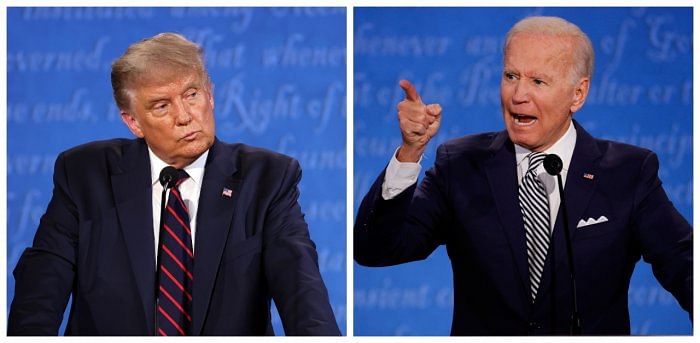 US President Donald Trump and Democratic presidential nominee Joe Biden. Credits: Reuters Photo