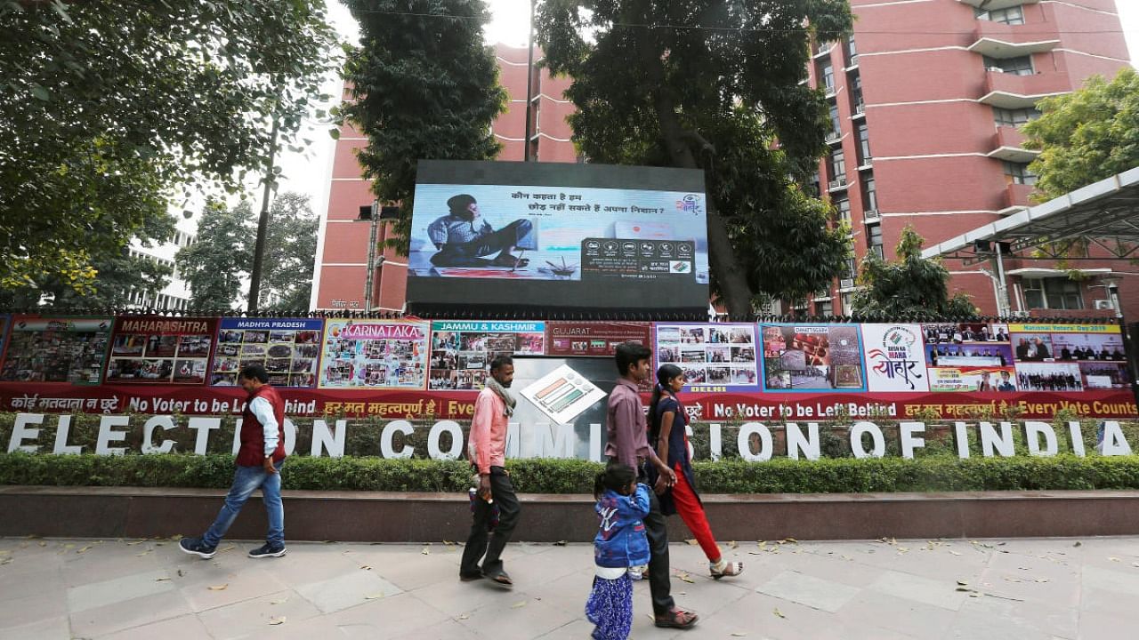 The Election Commission has made arrangements for submitting nomination papers online and 10 candidates have availed the facility for the first phase. Credit: Reuters.