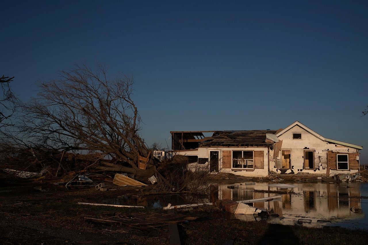 A home is seen destroyed in the aftermath of Hurricane Delta in Creole, Louisiana. Credits: Reuters Photo