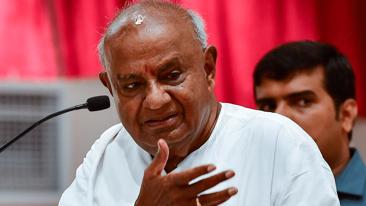Former Prime Minister and Janata Dal (Secular) supremo H D Deve Gowda. Credits: DH Photo