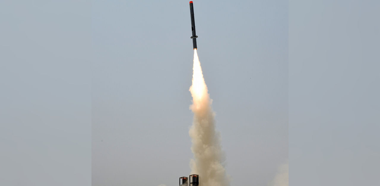 Defence Research & Development Organisation (DRDO) test fired indigenously designed & developed Long Range Sub-Sonic Cruise Missile 'Nirbhay' from the Integrated Test Range (ITR), at Chandipur, in Baleswar district, Monday, April 15, 2019. Credit: PTI File Photo