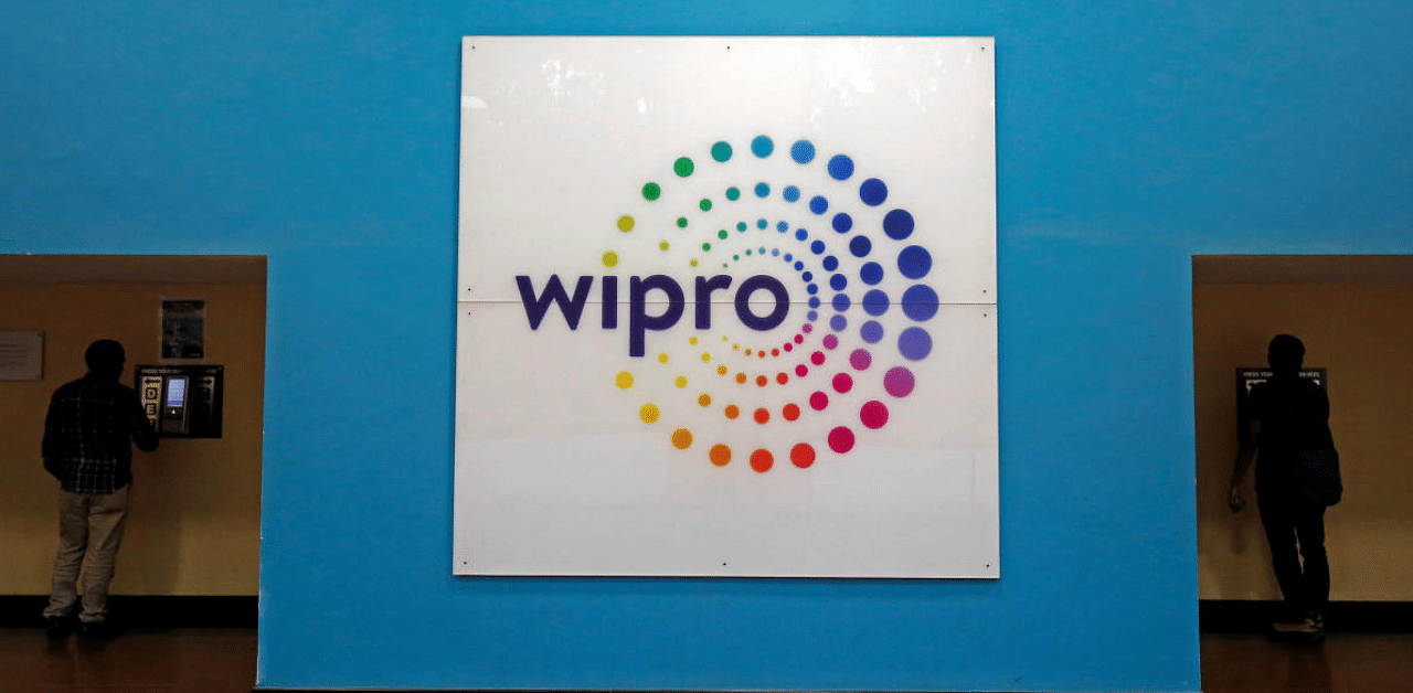 The logo of Wipro is seen inside the company's headquarters in Bengaluru. Credit: Reuters Photo