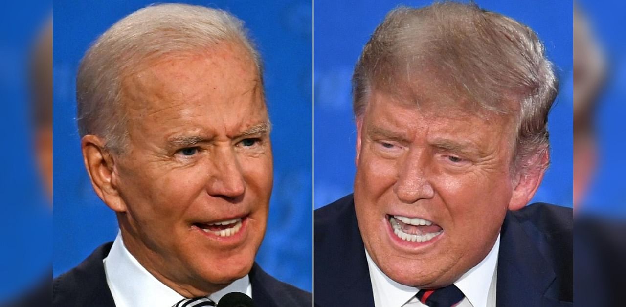 Democratic Presidential candidate and former US Vice President Joe Biden (L) and US President Donald Trump. Credit: AFP