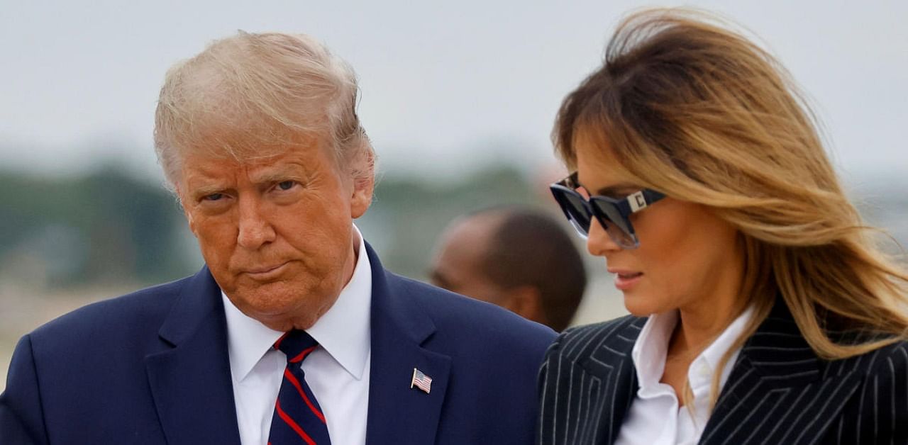 Mrs Trump was last seen September 29 accompanying the president to Cleveland for his nationally televised debate with Democratic presidential candidate Joe Biden. Credit: Reuters