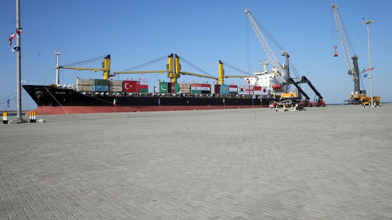 An SOP will be evolved to ensure that discounts are given to cargo actually discharged or loaded at Shahid Beheshti Terminal of Chabahar Port. Credit: AFP/Iranian Presidency.