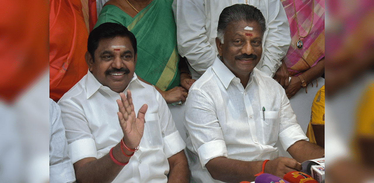 Virtually sounding the bugle for the Assembly elections due next April-May, AIADMK top leaders O Panneerselvam and K Palaniswami said, "2021 will be a very important year for all of us."  Credit: PTI Photo