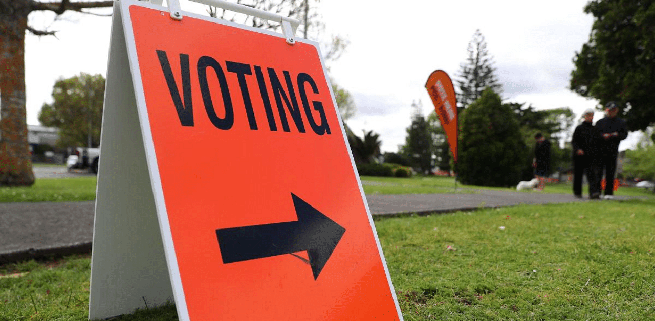 Polling booths open on election day for the 2020 General Election of New Zealand in Auckland. Credit: AFP Photo