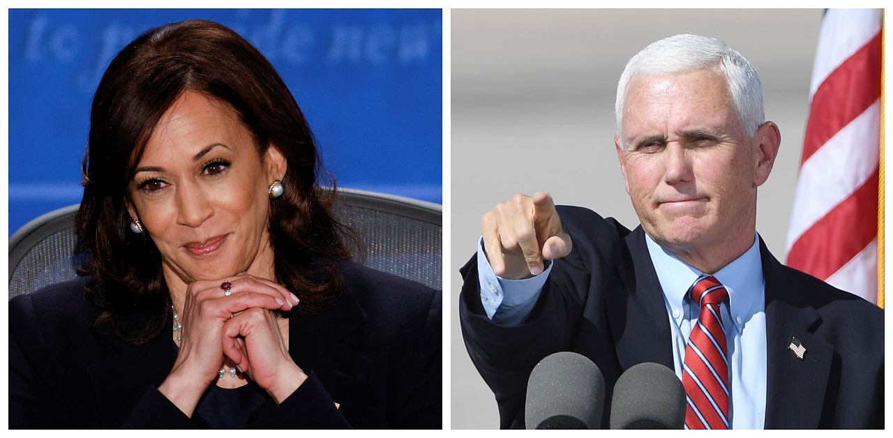 Democratic nominee Kamala Harris and VP Mike Pence. Credit: Reuters and AFP Photo