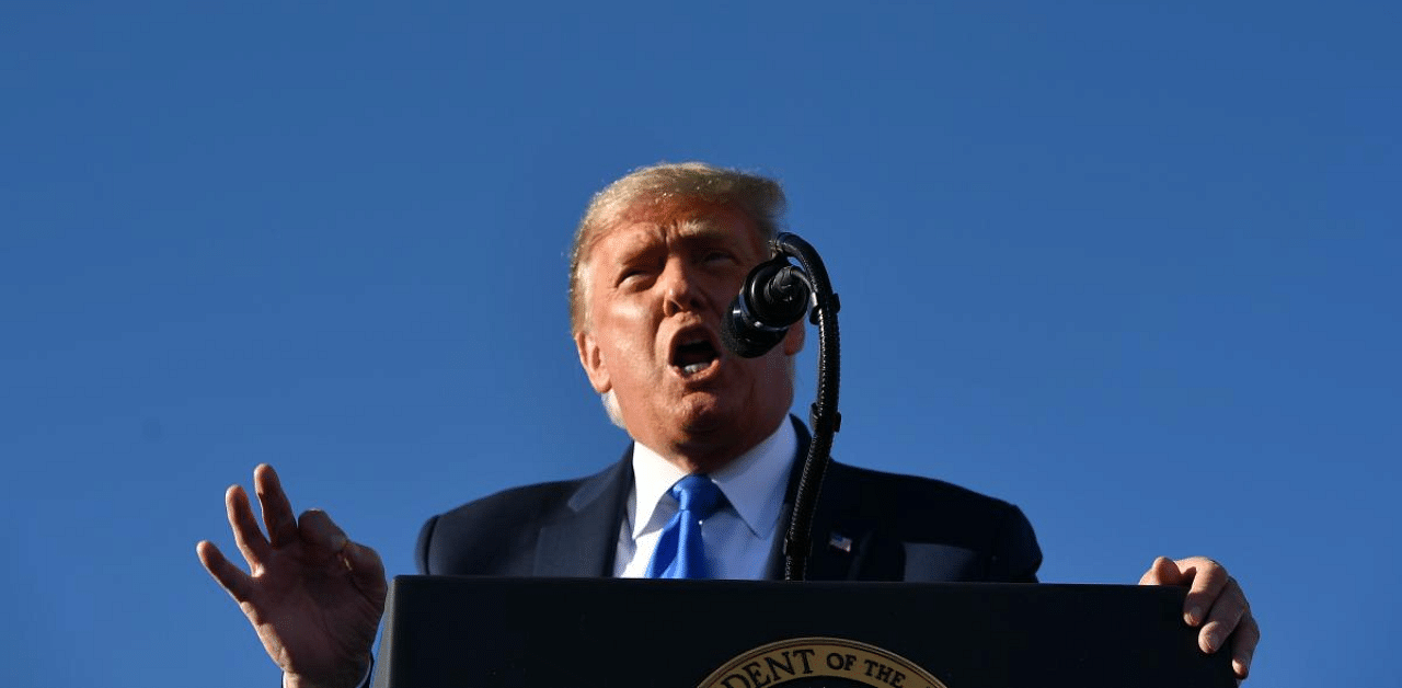 US President Donald Trump speaks during a rally at Carson City Airport in Carson City, Nevada  Credit: AFP Photo