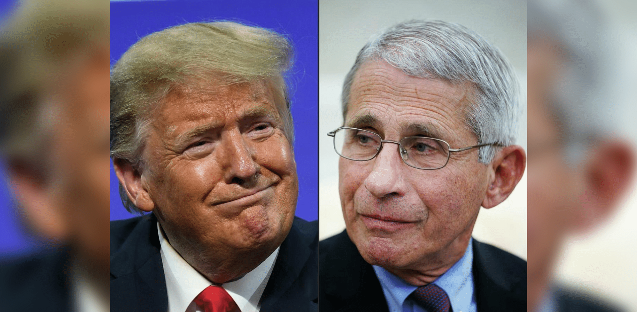 US President Donald Trump and Anthony Fauci, director of the National Institute of Allergy and Infectious Diseases. Credit: AFP File Photo