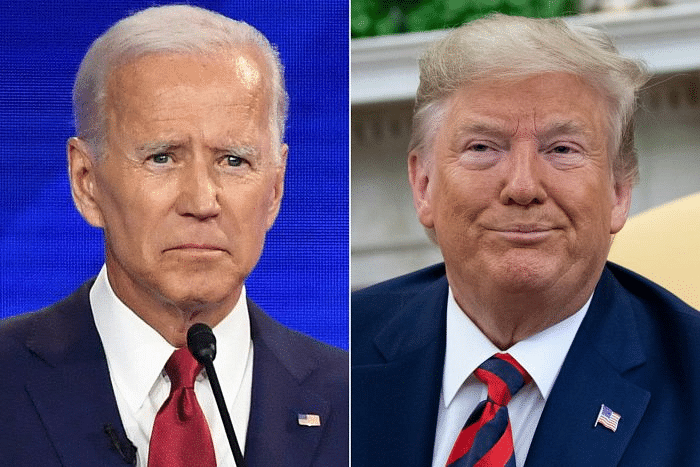 Donald Trump and Democratic presidential nominee Joe Biden participate in the first presidential debate. Credit: AFP Photo