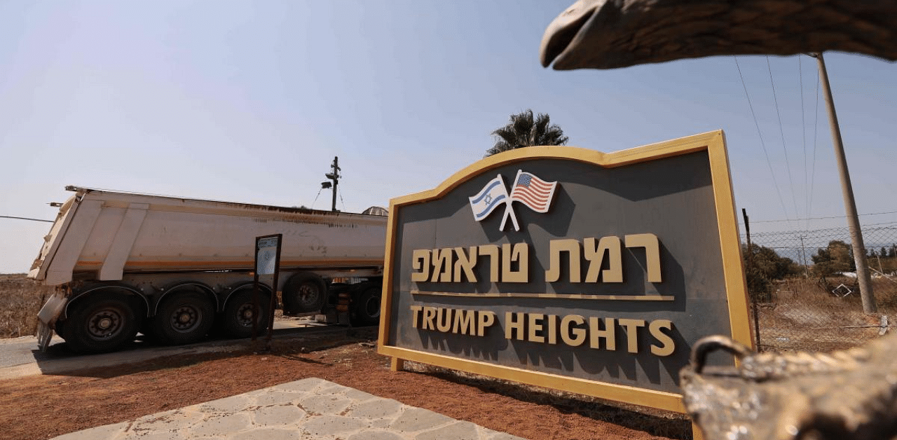 Twenty Jewish families are due to move to the remote spot by the end of November, with the aim of 20 families arriving each year for the next decade. Trump Heights, or "Ramat Trump" in Hebrew. Credit: AFP Photo