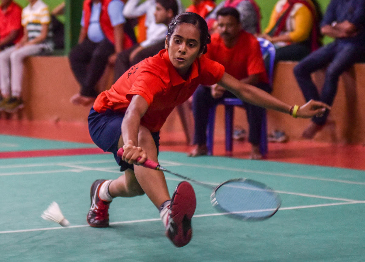 Janani Ananthakumar of Karnataka has made rapid progress in the last six months, rising up the national badminton rankings. DH Photo/ Savitha b r