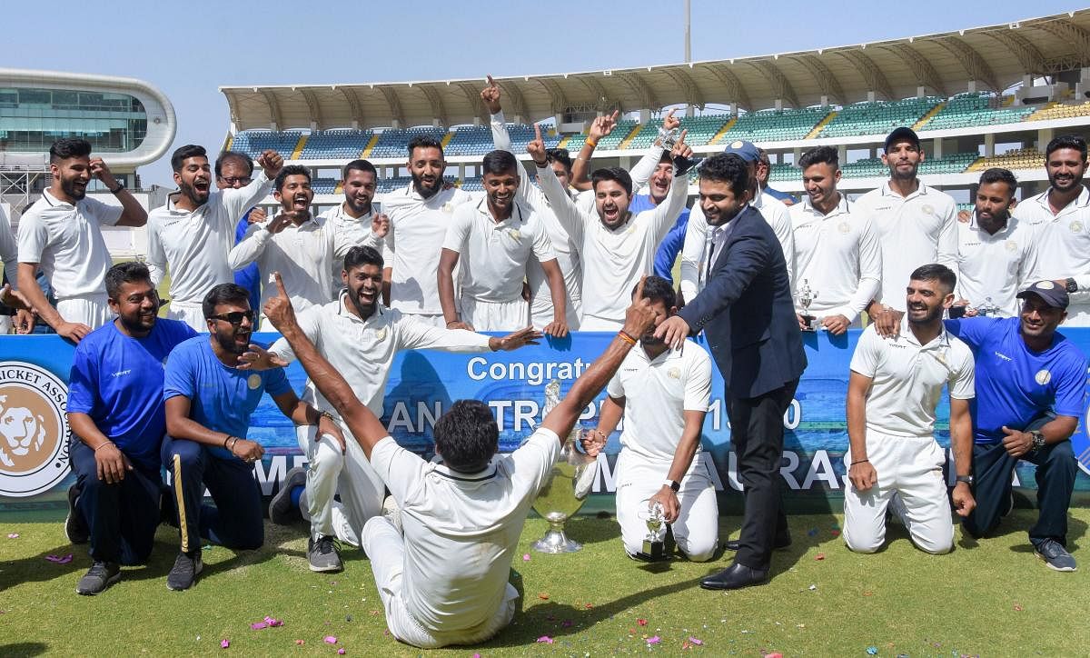 Saurashtra players are over the moon after winning the Ranji Trophy following their win over Bengal in the final. PTI