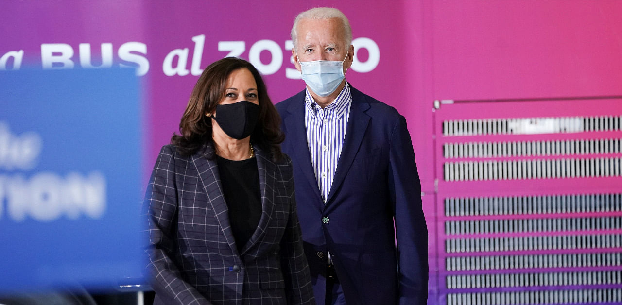 Kamala Harris and Joe Biden. Credit: Reuters Photo