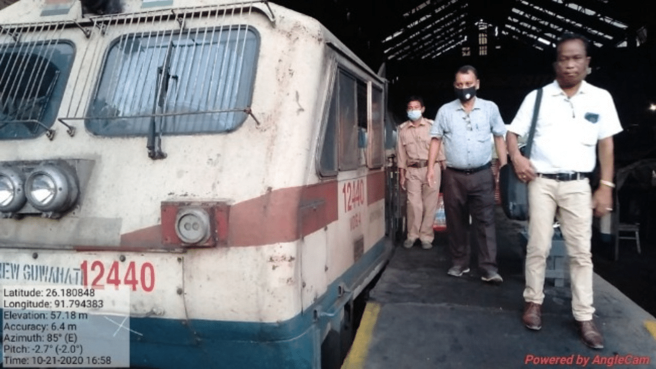 The train engine seized by Assam forest department in connection with death of two elephants on tracks. Credit: Assam forest department