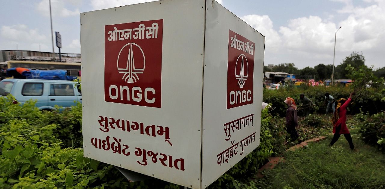 The logo of Oil and Natural Gas Corp's (ONGC). Credit: Reuters Photo