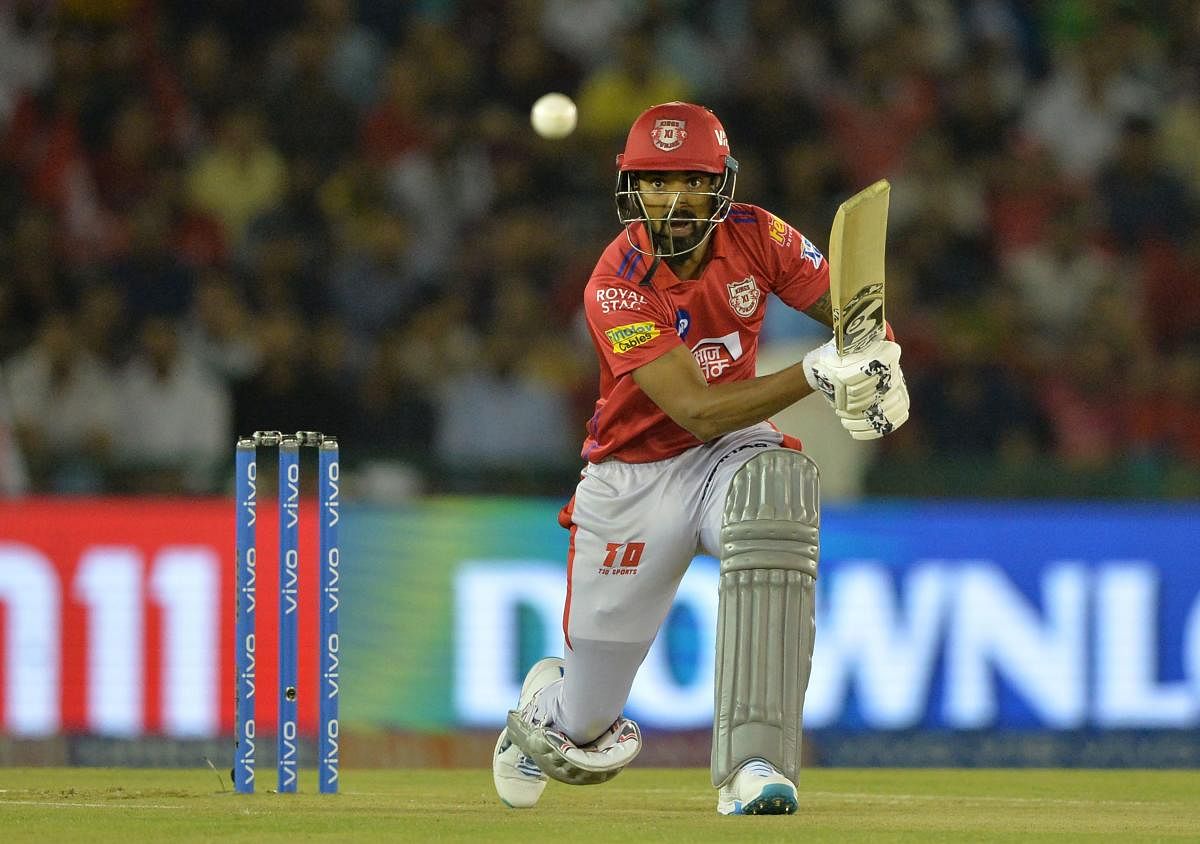 CLASSY: K L Rahul’s 47-ball 52 guided KXIP to a challenging total of 182 against Rajasthan Royals in Mohali on Tuesday. AFP