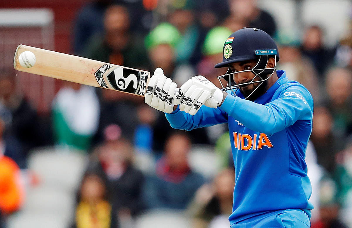 STEPPING UP: India's KL Rahul, promoted to open the innings, batted sensibly to make a handy 57 against Pakistan at Old Trafford in Manchester on Sunday. Reuters