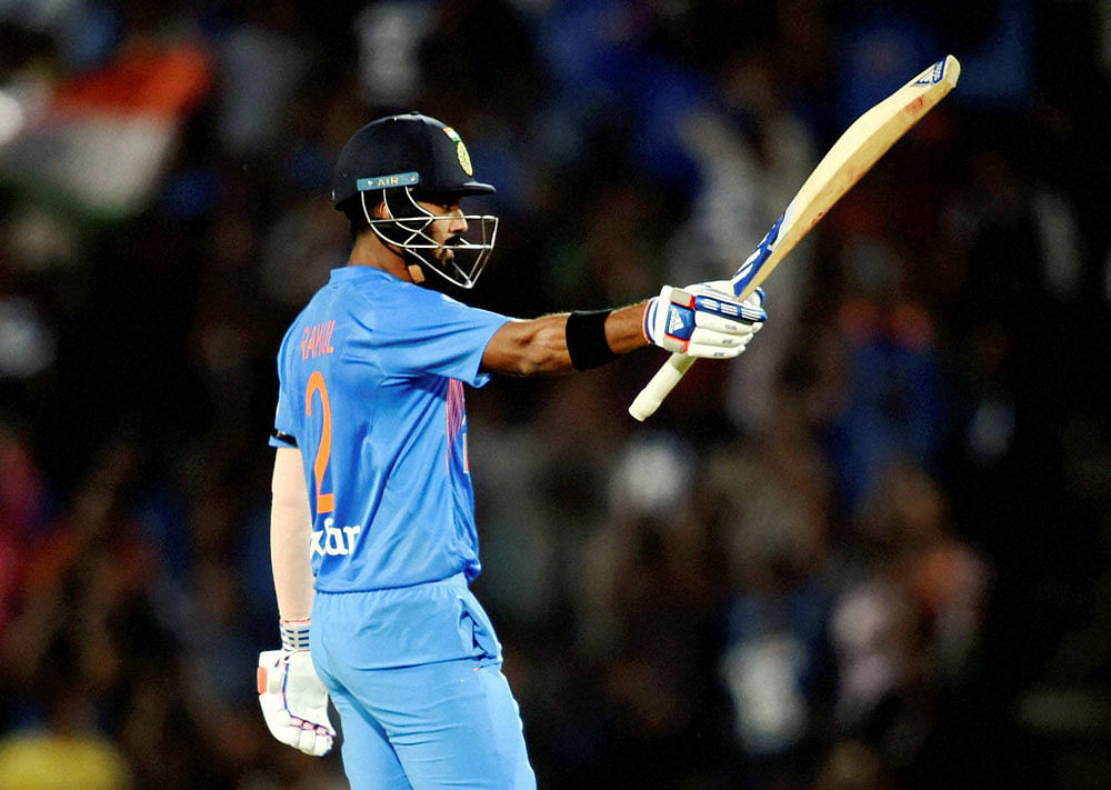 Opener Rahul, smashed his second T20 International hundred en route his 54-ball-101 as India comfortably chased the target in 18.2 overs. (PTI file photo)