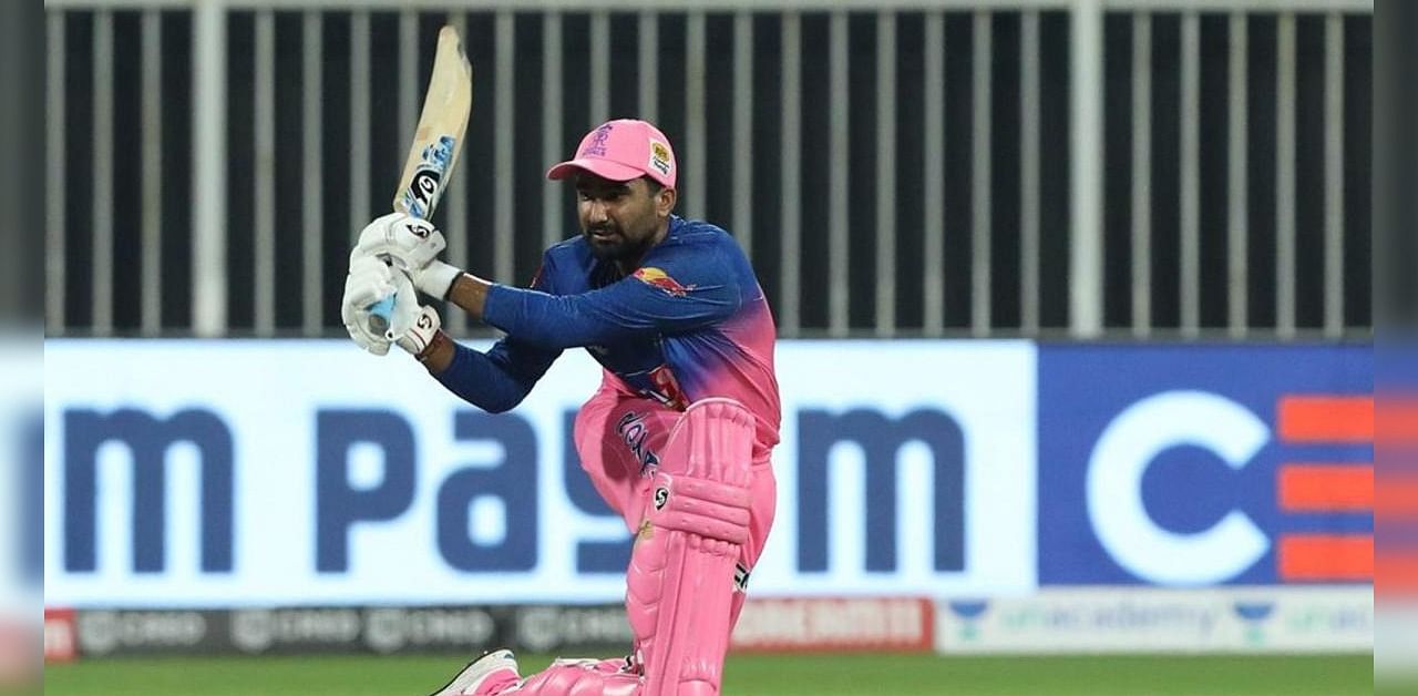 Rajasthan Royals' Rahul Tewatia drew the world's attention with his sensational 31-ball 53 against KXIP in an IPL game in Sharjah on Sunday. Credit: IPL website