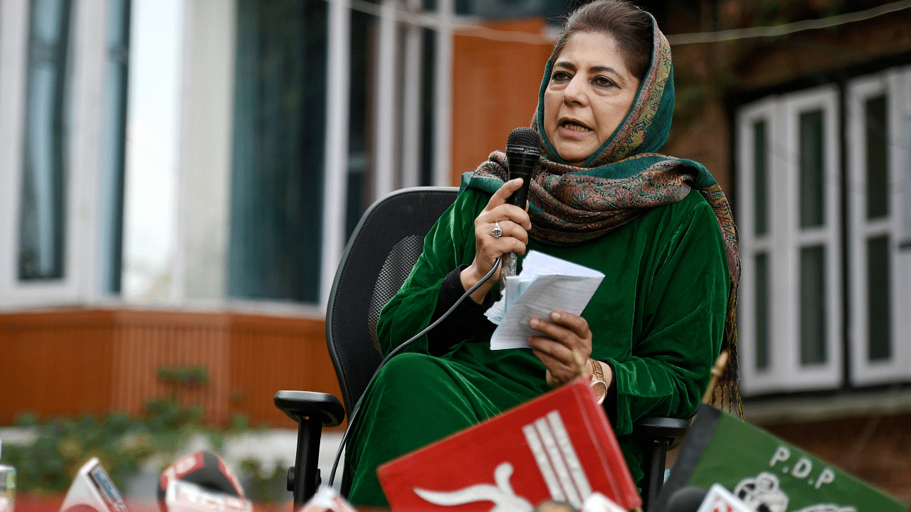 Jammu and Kashmir former chief minister and Peoples Democratic Party (PDP) President Mehbooba Mufti. Credits: PTI Photo