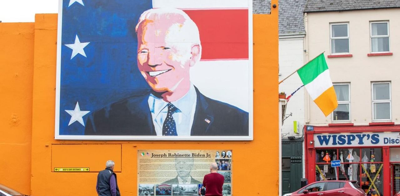 Pop-art of Joe Biden in Ballina, Ireland. Credit: AFP Photo