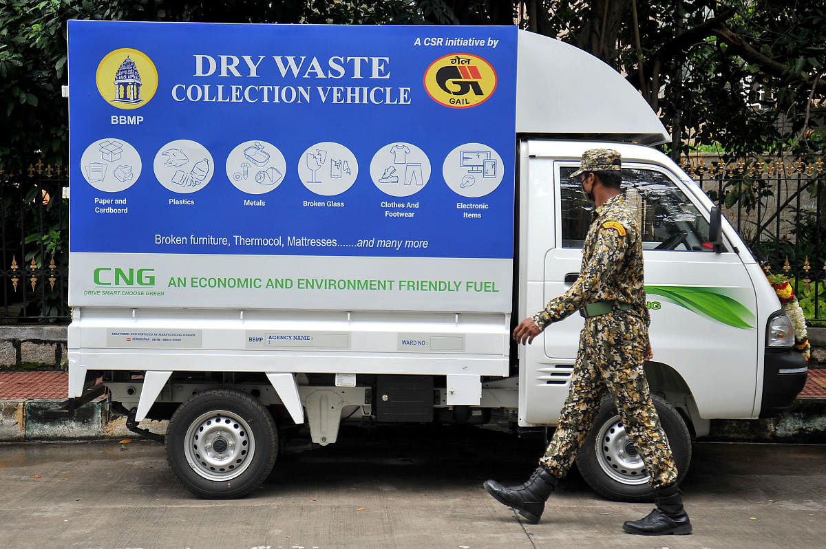 A CNG vehicle at the BBMP head office. DH Photo/Pushkar V