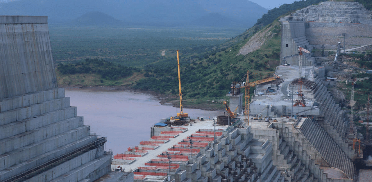  Ethiopia's Grand Renaissance Dam is seen as it undergoes construction work on the river Nile in Guba Woreda. Credit: Reuters Photo