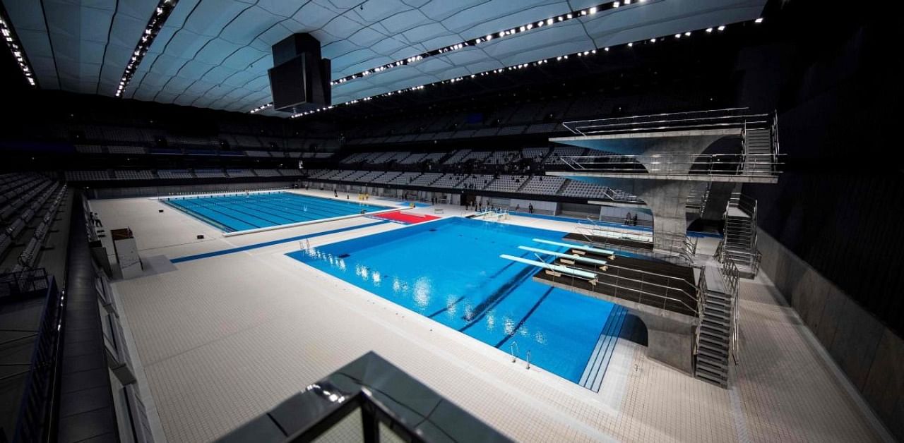 15,000-seat swimming venue for water sports in Olympics. Credit: AFP Photo