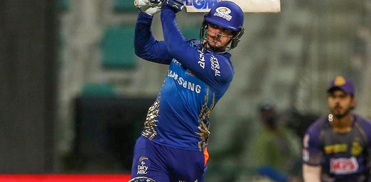 Quinton de Kock is Mumbai Indians' leading run-scorer with 368 runs, which includes four fifties. Credit: PTI.