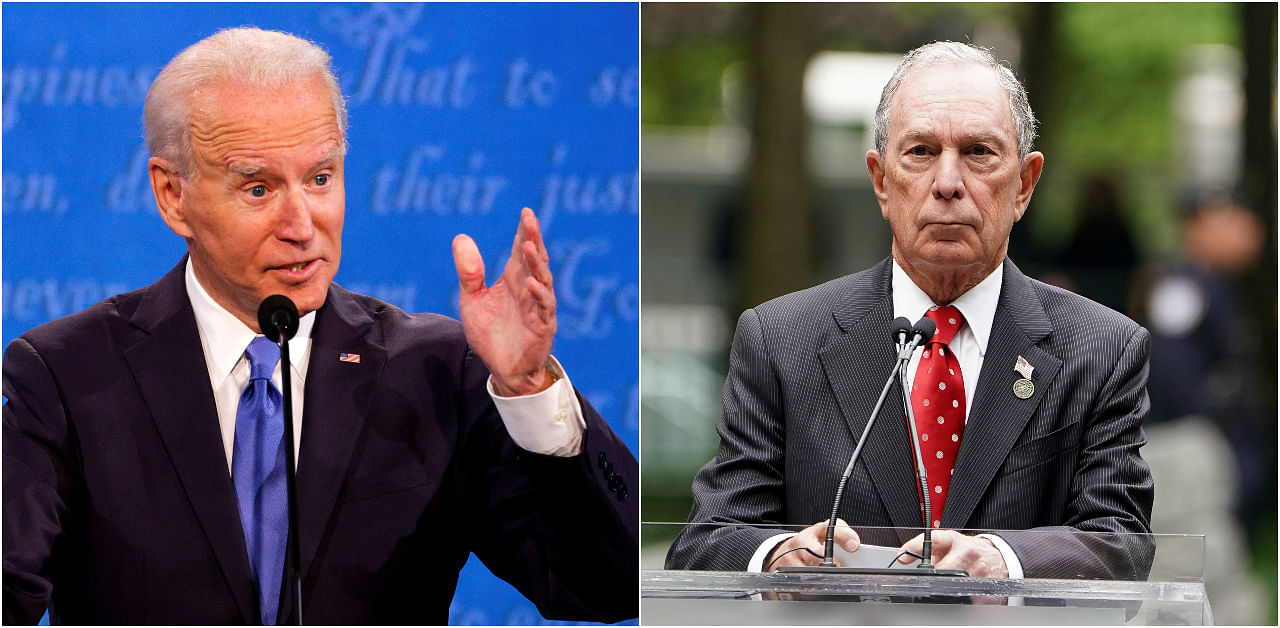 Democratic presidential nominee Joe Biden and Former New York City Mayor Mike Bloomberg. Credit: Reuters Photos