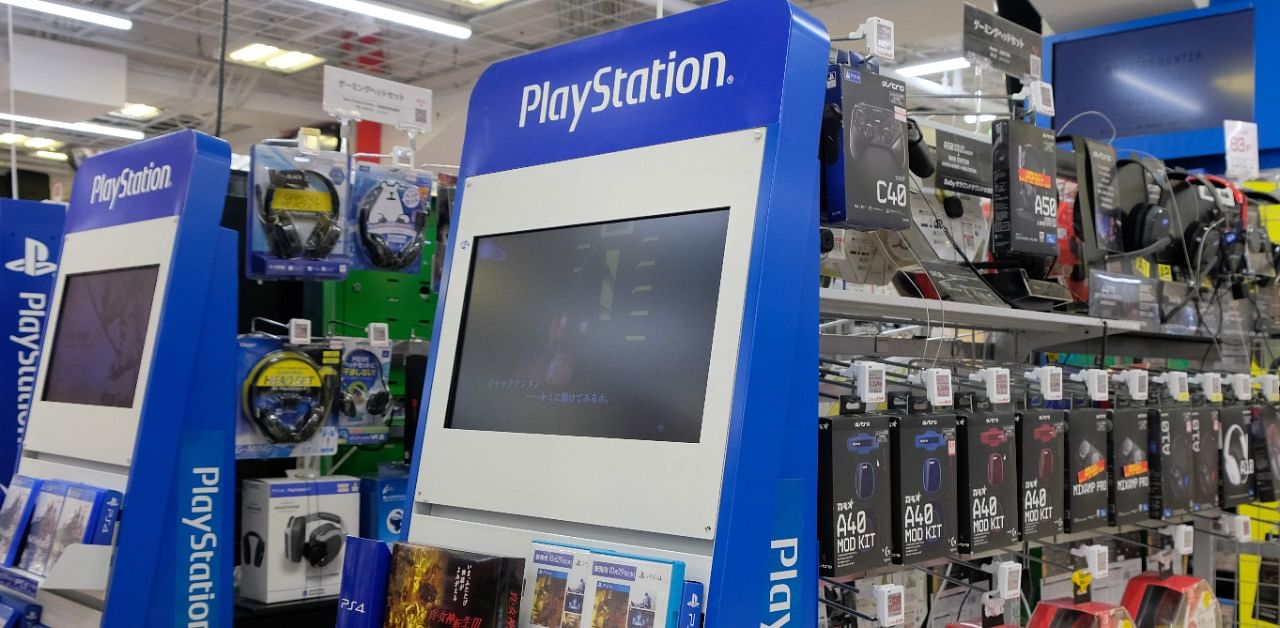 Sony Playstation 4 gaming items are display for sale at a store in Tokyo. Credit: AFP Photo