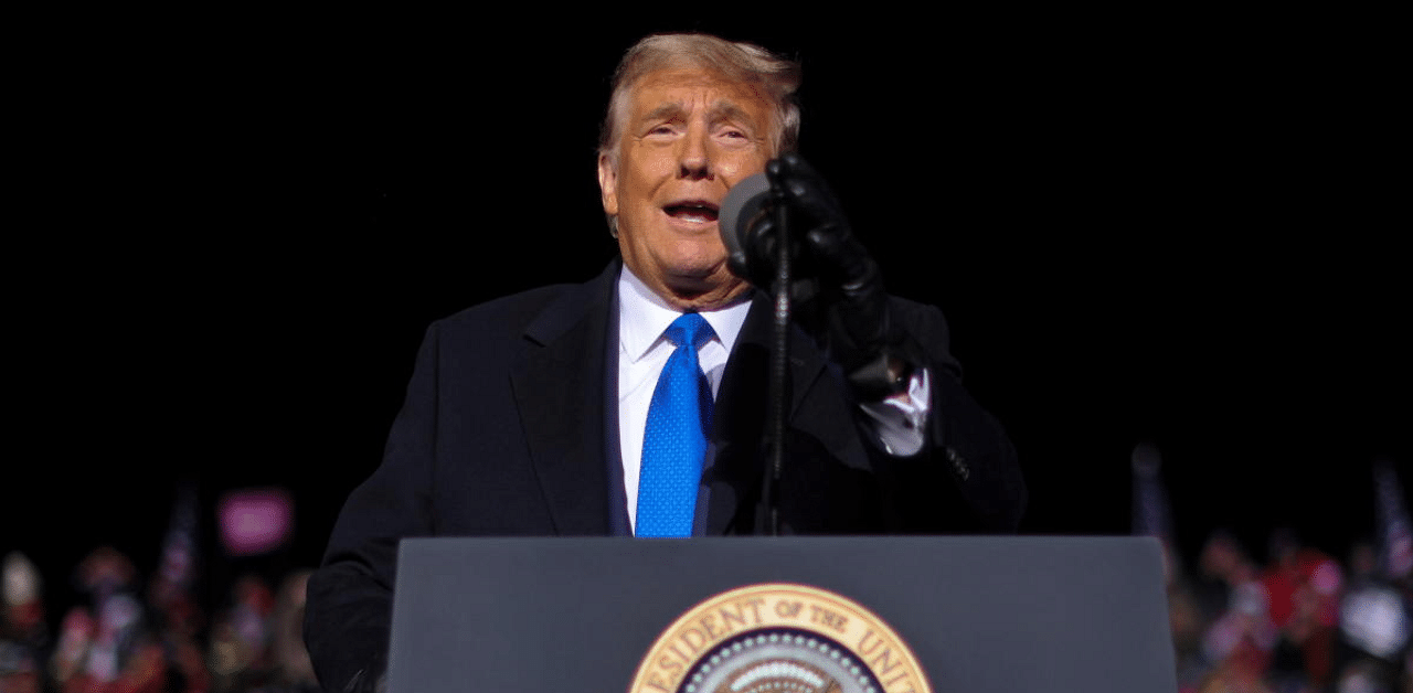 US President Donald Trump holds a campaign event in Omaha, Nebraska. Credit: Reuters Photo