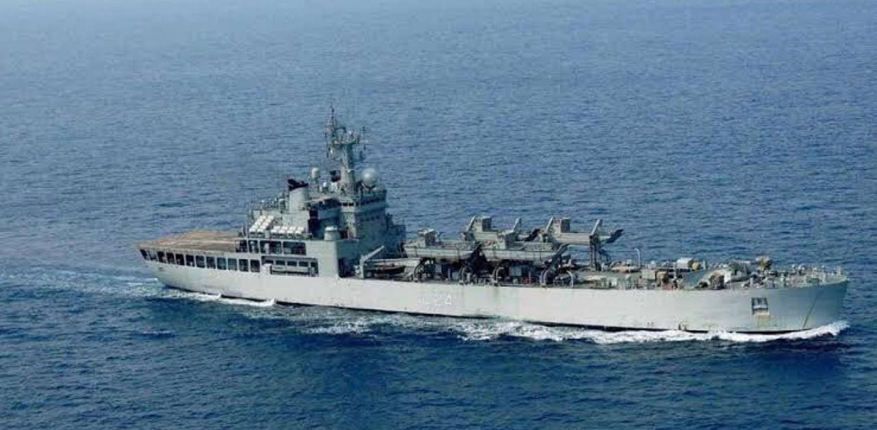 On October 24, the Indian Naval Ship (INS) Airavat left the port of Mumbai carrying much-needed food assistance for four countries (Sudan, South Sudan, Djibouti, and Eritrea) located in the Horn of Africa. Credit: Twitter/@SecySanjay