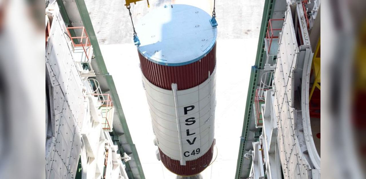 PSLV-C49 set to launch EOS-01 and 9 Customer Satellites from Satish Dhawan Space Centre in Sriharikota at 1502 Hrs IST on Nov 7, 2020, subject to weather conditions. Credit: Twitter/@isro